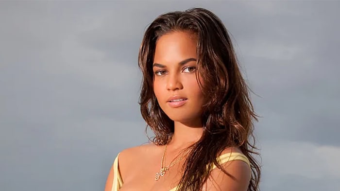 Chrissy Teigen was photographed by Walter Iooss Jr. in the Maldives.